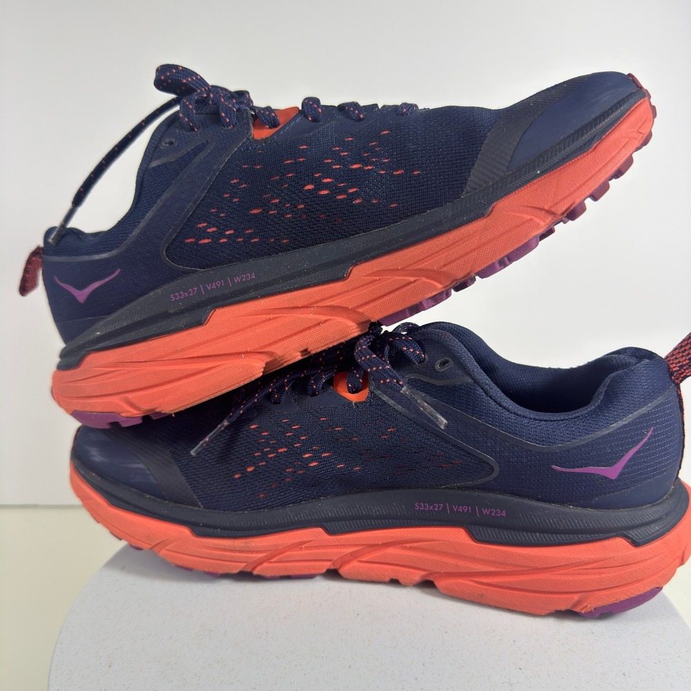 Hoka Challenger ATR 6 Womens Trail Running Shoes Navy Orange Purple Sneakers 8.5 - Picture 10 of 14